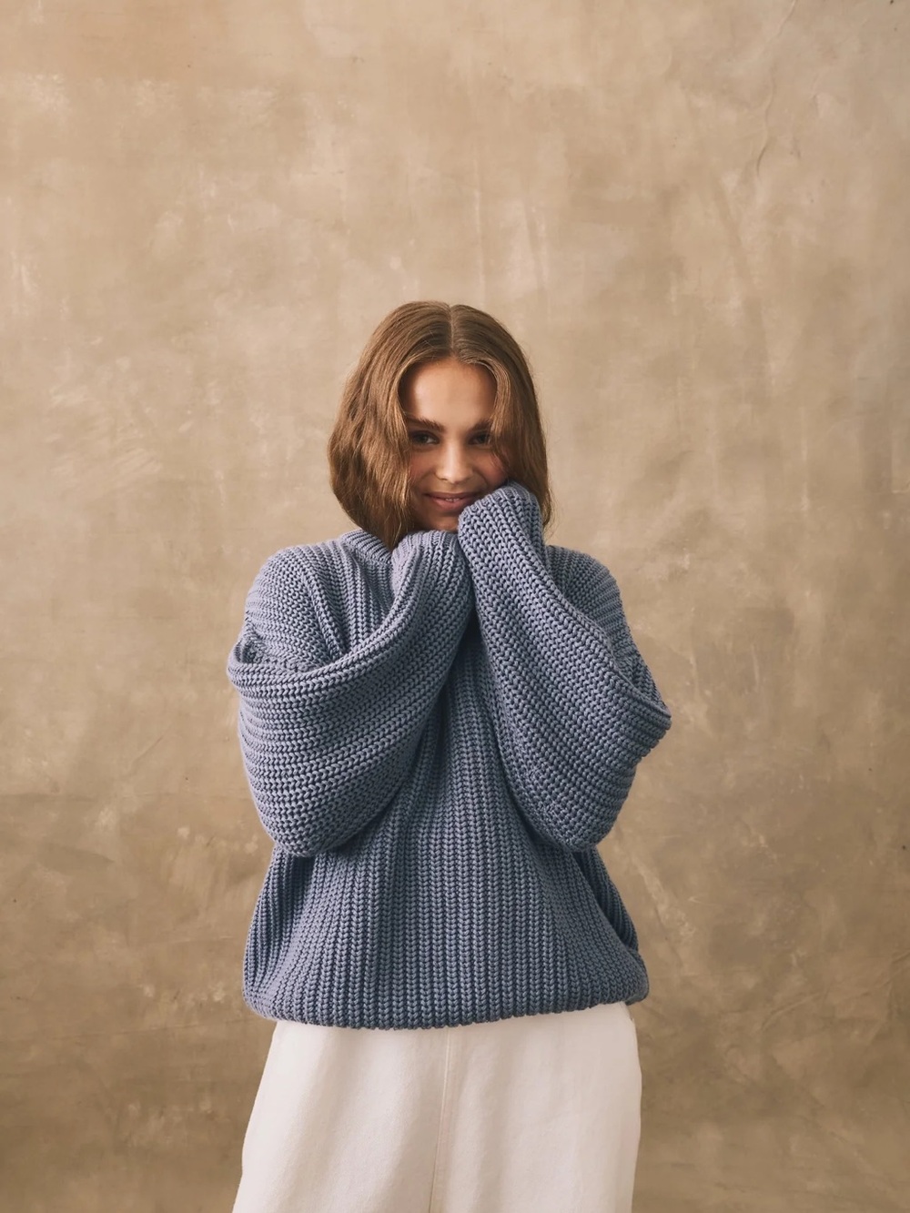 NWT The Simple Folk Chunky Knit Sweater Cornflower Blue